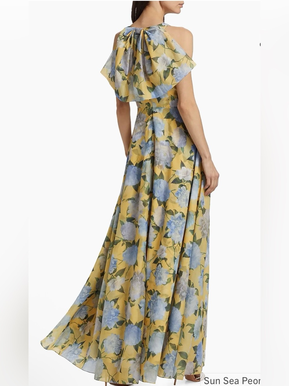 Sachin & Babi Kate Draped Floral Print Organza Gown Dress size 8 - Picture 3 of 15